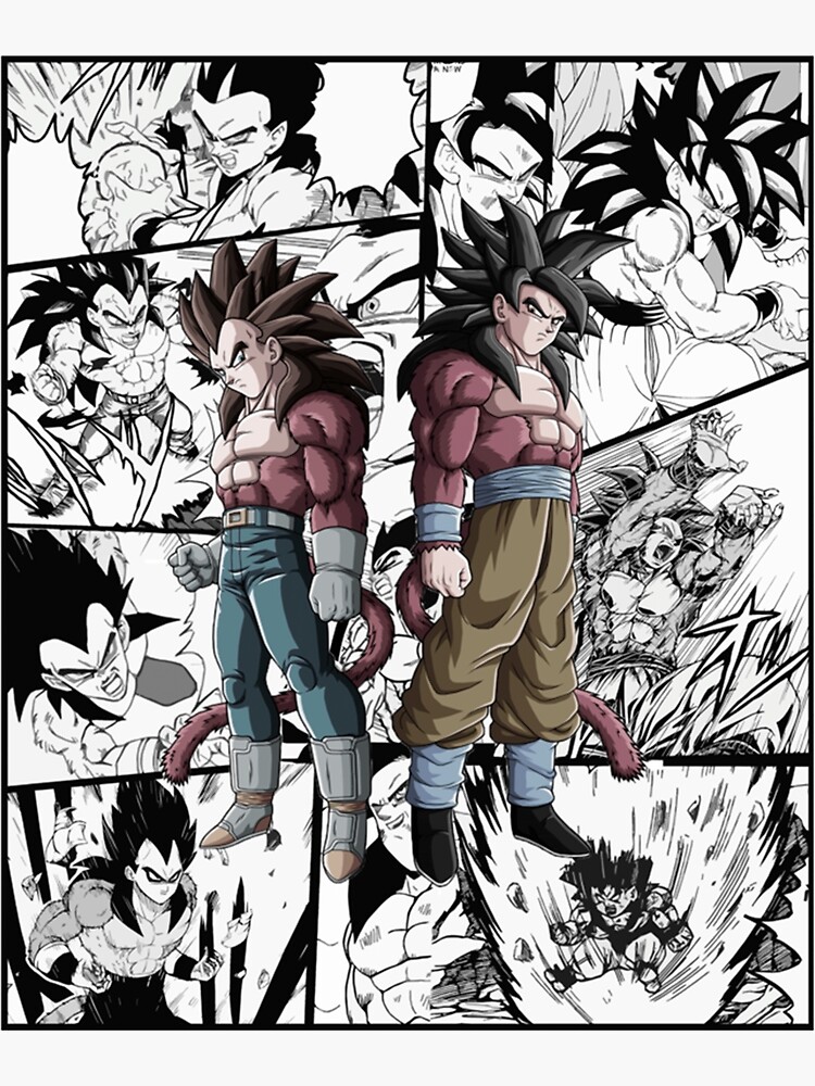 Goku vs vegeta Dragon Ball GT ss4 ssj4 manga anime version Classic | Poster