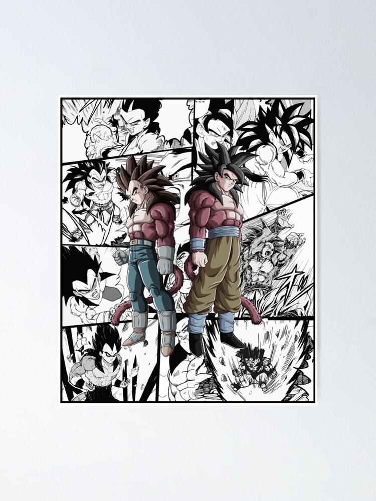 Goku vs vegeta Dragon Ball GT ss4 ssj4 manga anime version Classic | Poster