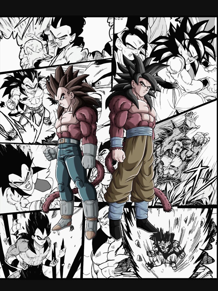 Goku vs vegeta Dragon Ball GT ss4 ssj4 manga anime version Classic