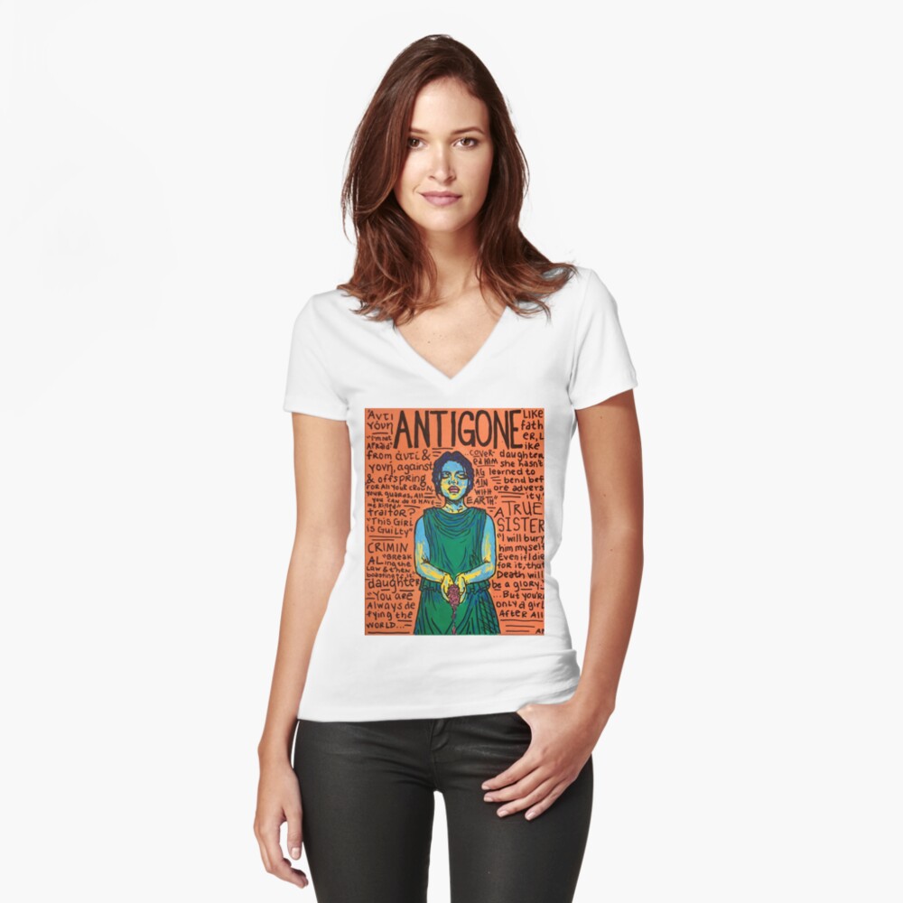 Item preview, Fitted V-Neck T-Shirt designed and sold by alisayshello.