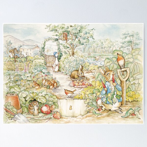 The Tale of Peter Rabbit and Benjamin Bunny By Beatrix Potter Kids Room  Wall Decor Barnwood Framed Art Print Poster (19x23) - Impact Posters Gallery
