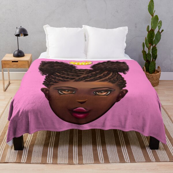 Item preview, Princess in corn rows - The very best Gifts for black girls beautiful black girl with Afro hair in puffs, brown eyes and dark brown skin. Black princess designed and sold by Artonmytee.