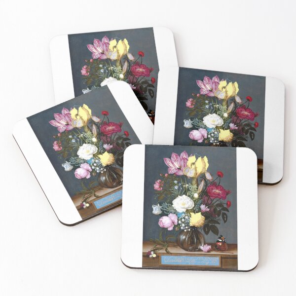 Item preview, Bouquet of Flowers in a Glass Vase, 1621 Vintage Bouquet Of Flowers Flowers In A Glass By Ambrosius Bosschaert Cool Gift Idea For Vintage Art Flower Lovers designed and sold by TeeARTHY.