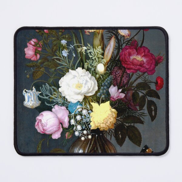 Item preview, Bouquet of Flowers in a Glass Vase, 1621 Vintage Bouquet Of Flowers Flowers In A Glass By Ambrosius Bosschaert Cool Gift Idea For Vintage Art Flower Lovers designed and sold by TeeARTHY.