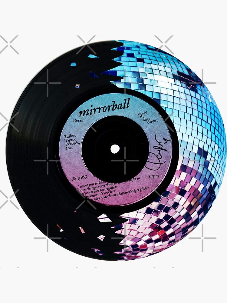 "Mirrorball Vinyl Record Disco" Sticker for Sale by oliviaossege