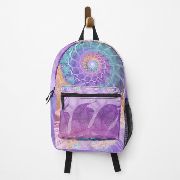 Item preview, Painted Fractal Spiral in Turquoise, Purple and Orange designed and sold by Kelly Dietrich Mandala & Fractal Art.