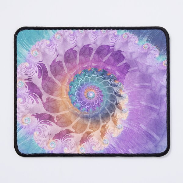 Item preview, Painted Fractal Spiral in Turquoise, Purple and Orange designed and sold by Kelly Dietrich Mandala & Fractal Art.