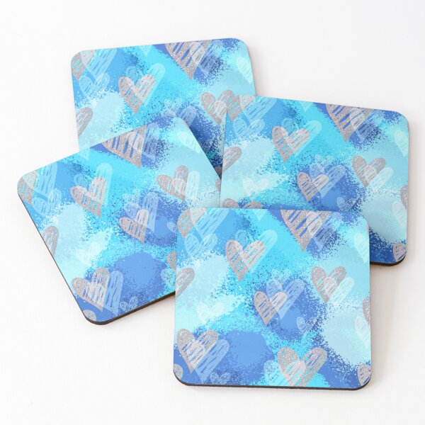 Item preview, spray paint hearts - blue/silver designed and sold by Julia Santos.