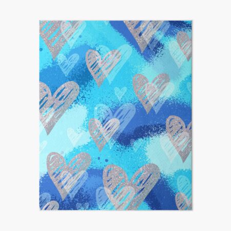 Item preview, spray paint hearts - blue/silver designed and sold by Julia Santos.