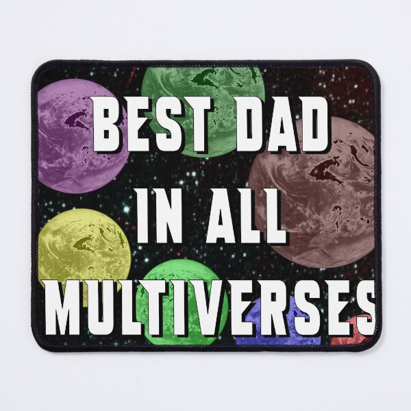 Item preview, Best Dad in all Multiverses - Multiple Colored Earths Against Starry Background designed and sold by ThisNThatImages.