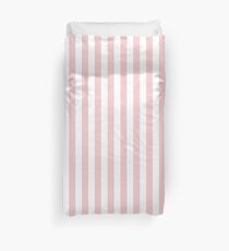 Pale Pink Rose And White Stripe Collection Duvet Cover