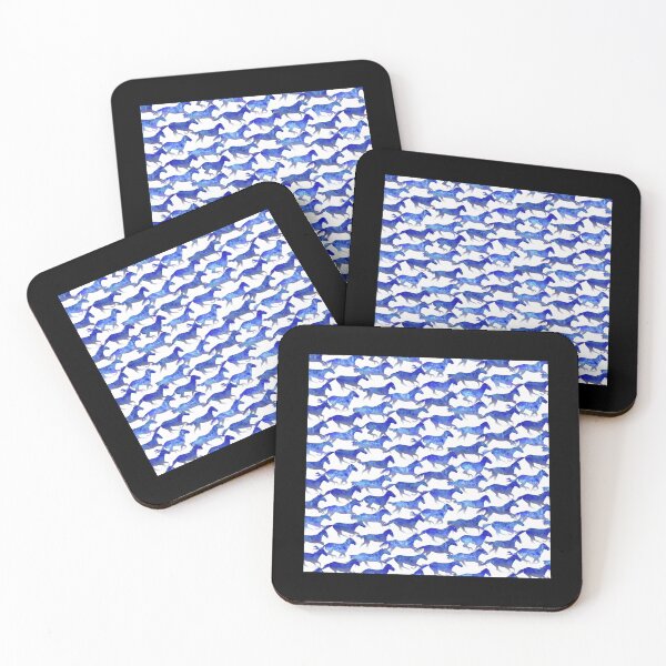 Item preview, Watercolor Running Horses Pattern Deep Blu Perfect Gift Sticker designed and sold by ximenagene.