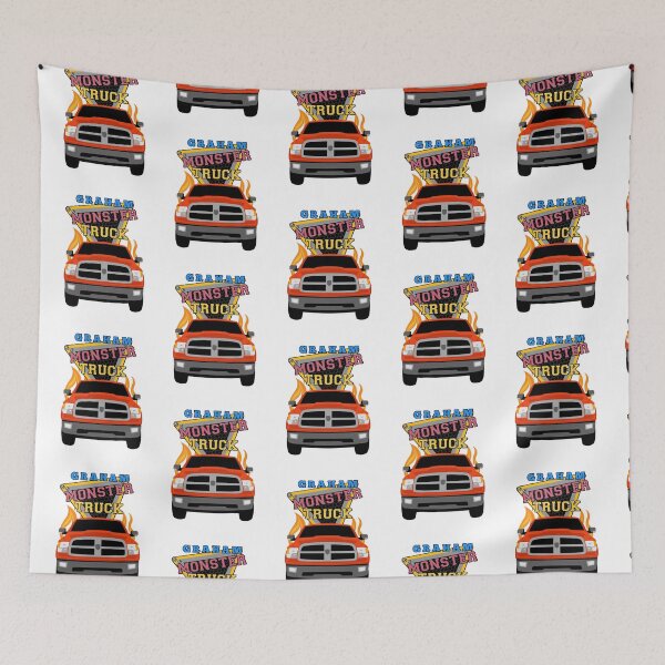 Item preview, Graham name with monster truck designed and sold by VINOSILVER.