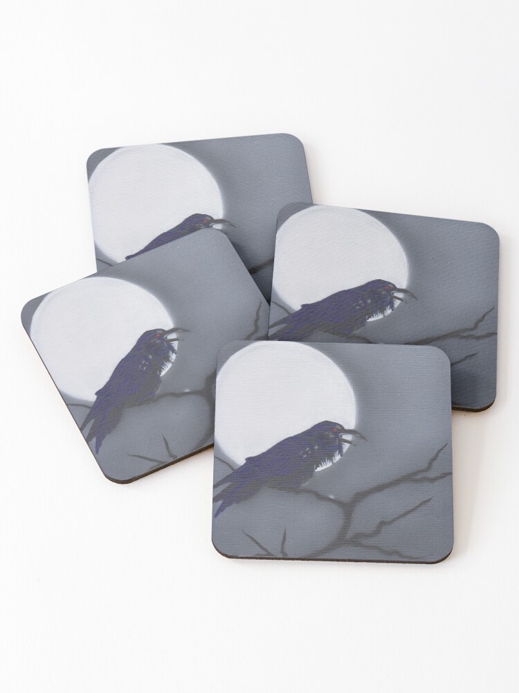Thumbnail 1 of 5, Coasters (Set of 4), Raven  designed and sold by BariParsche.