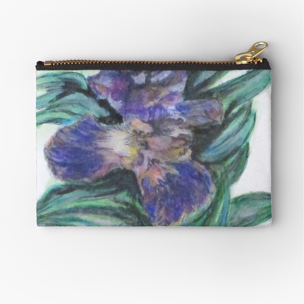 Spring Iris Bloom Zipper Pouch