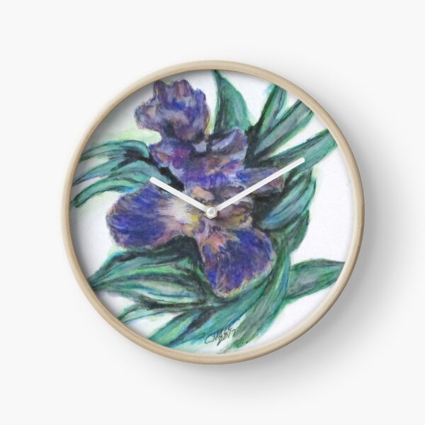Spring Iris Bloom Clock