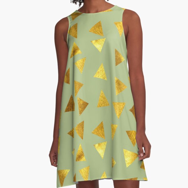 Gold triangle green A-Line Dress