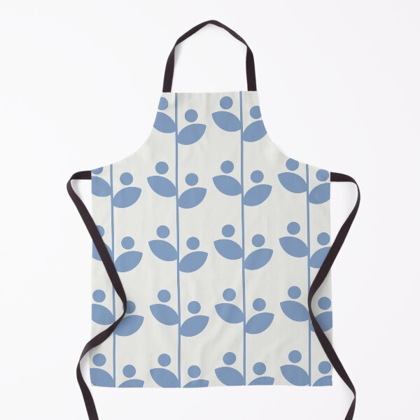 Item preview, Cute Minimalist Retro Leaves Pattern, Mid Century Modern Leaves Light & Dark Blue designed and sold by scorpiolane.