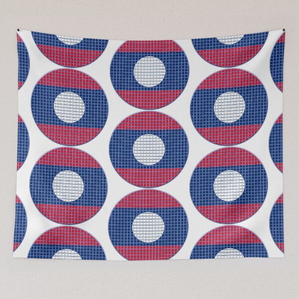 Item preview, Laos Flag Rounded - Squares Pixel  designed and sold by MoonElite.