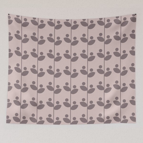 Item preview, Cute Minimalist Retro Leaves Pattern, Mid Century Modern Leaves Pink & Gray designed and sold by scorpiolane.