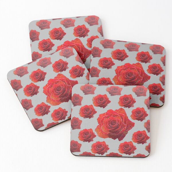 Item preview, RED GARDEN ROSES PATTERNS  ART designed and sold by sharlesart.