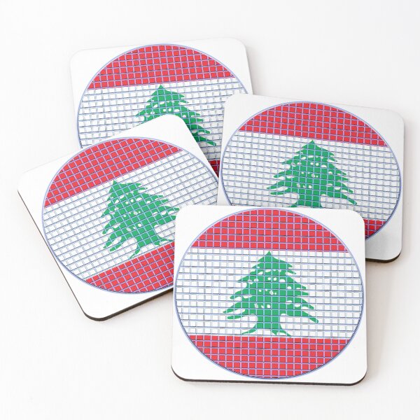 Item preview, Lebanon Flag Rounded - Squares Pixel  designed and sold by MoonElite.