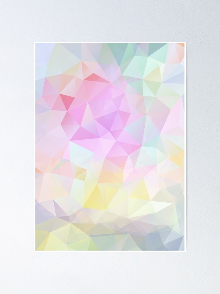 Póster «Fondo de vector abstracto de triángulos, fondo de pantalla de  polígono en colores pastel.» de fuzzyfox | Redbubble