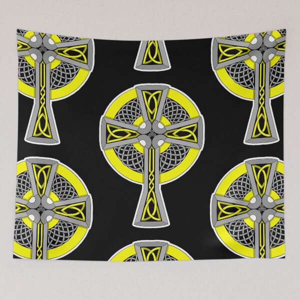 Item preview, Yellow and Silver Celtic Style Cross designed and sold by AutumnJude Rowan.