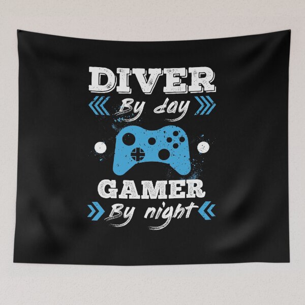 Item preview, Diver By Day Gamer By Night for Best Diver designed and sold by SVPOD.