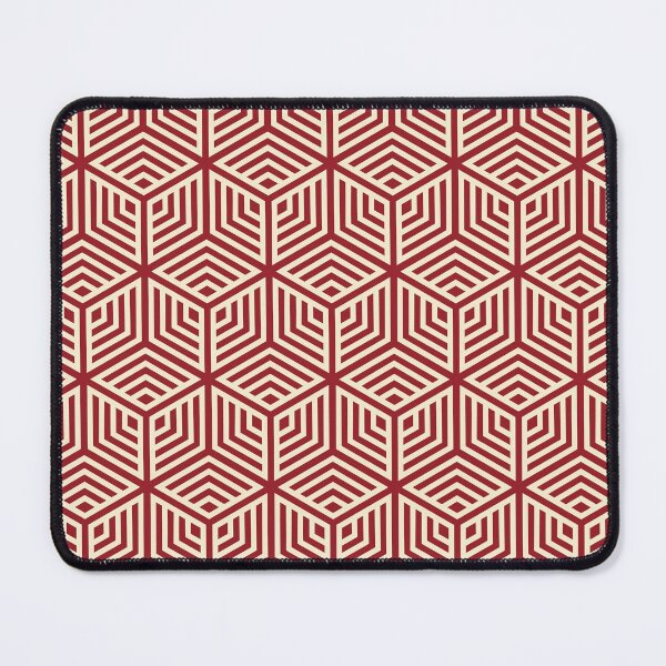 Item preview, Geometric Red & Cream Cubes Pattern designed and sold by quarantine81.