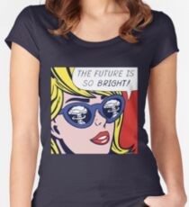 Pop optimistisches Mädchen Tailliertes Rundhals-Shirt