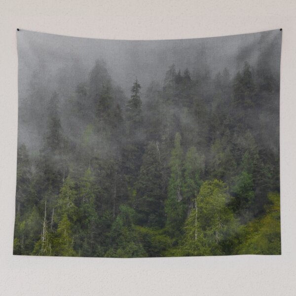 Item preview, Misty Forest Drawing, Dark Green Misty forest, Misty Green Forest Aesthetic, Foggy Misty Green Forest Aesthetic designed and sold by Paintcorner.