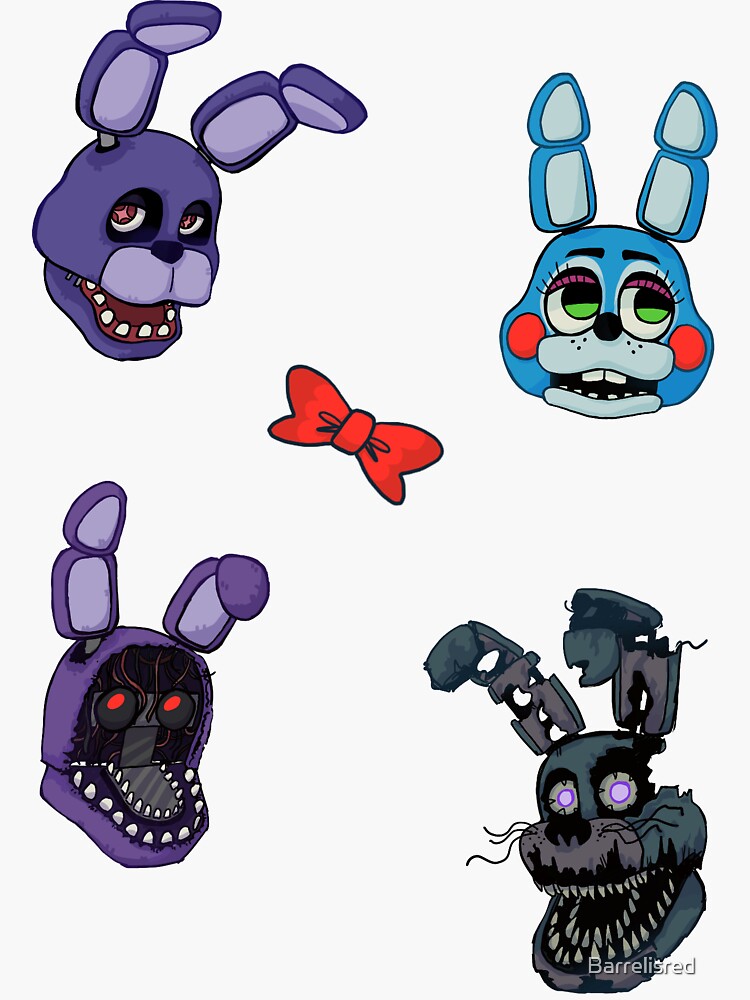 FNAF 2 Withered Animatronic Sticker Pack Sticker for Sale by RodaAnimation