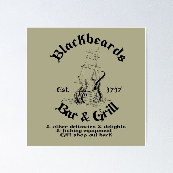 Item preview, Blackbeard's Bar & Grill Logo designed and sold by Scribble Log.