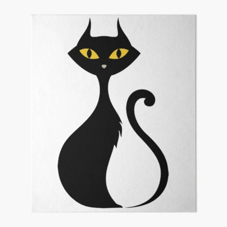 Witch familiar Black cat silhouette doormat Halloween