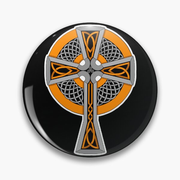 Item preview, Orange and Silver Celtic Style Cross designed and sold by AutumnJude Rowan.