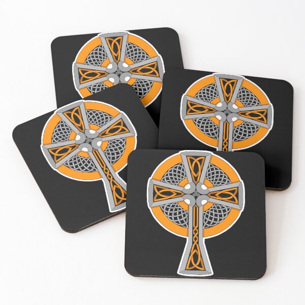 Item preview, Orange and Silver Celtic Style Cross designed and sold by AutumnJude Rowan.