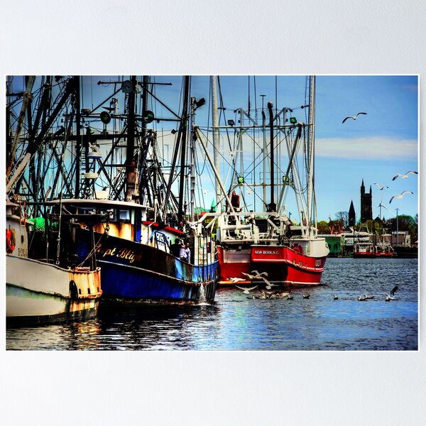 Item preview, Captain Bligh - Fishing boats & feeding gulls... designed and sold by Poete100.