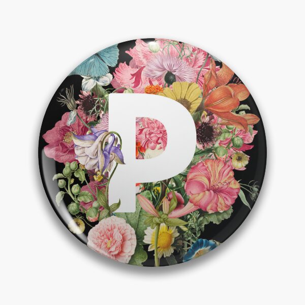Artikelvorschau, Monogramm-Initiale P mit Barockblumen und Schmetterling entworfen und verkauft von Trish Dish.
