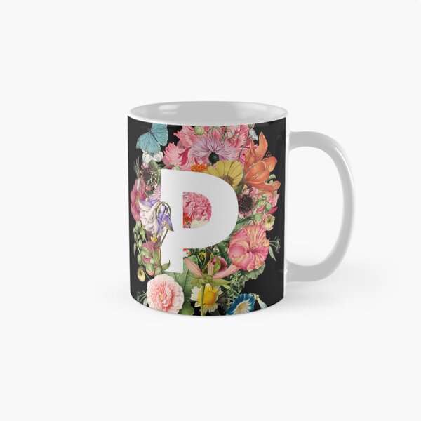 Artikelvorschau, Monogramm-Initiale P mit Barockblumen und Schmetterling entworfen und verkauft von Trish Dish.