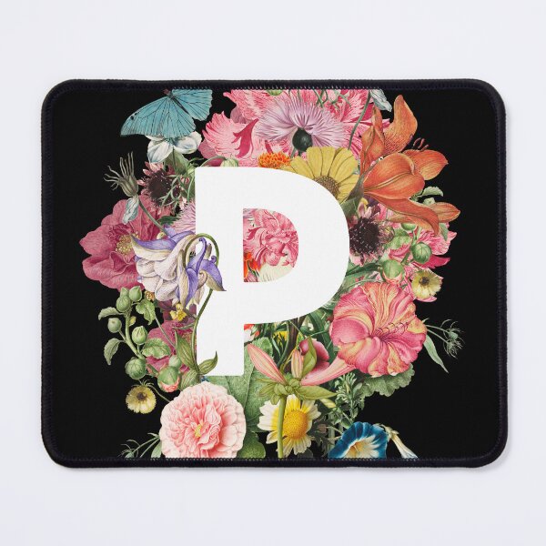 Item preview, Monogram Initial P with Baroque Flowers and Butterfly designed and sold by Trish Dish.