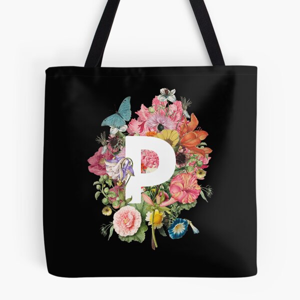 Artikelvorschau, Monogramm-Initiale P mit Barockblumen und Schmetterling entworfen und verkauft von Trish Dish.