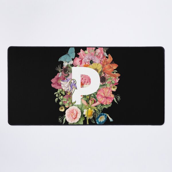 Item preview, Monogram Initial P with Baroque Flowers and Butterfly designed and sold by Trish Dish.