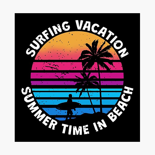 Item preview, Surfing Vacation Summer Time Beach Retro Vintage Design para la temporada de verano y los amantes del mar designed and sold by NAJRAN.