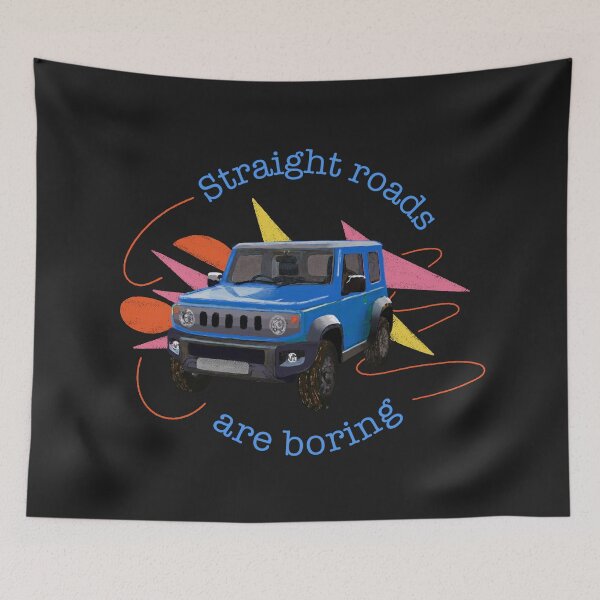 Item preview, Brisk Blue Suzuki Jimny | Straight Roads are Boring designed and sold by stoicjimny.