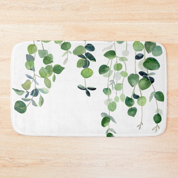 Eucalyptus Watercolor 2 Bath Mat