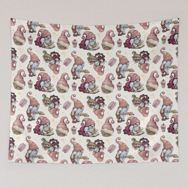 Item preview, Vintage Gnome Baking Candy Seamless Pattern designed and sold by delikedesign.