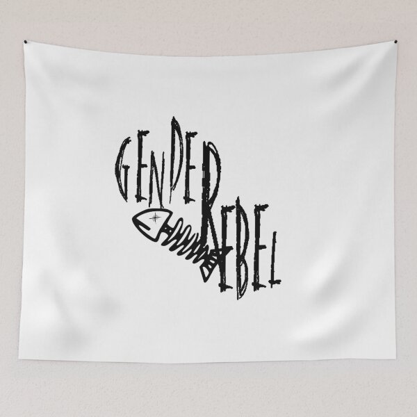 Aperçu de l'œuvre "Gender Rebel" (imprimé blanc) - Par GenderUnique créée et vendue par ThinkAceDesigns.
