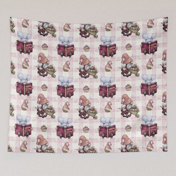 Item preview, Vintage Gnome Baking Candy Seamless Pattern designed and sold by delikedesign.