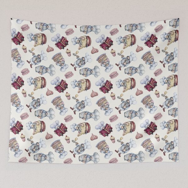 Item preview, Vintage Gnome Baking Candy Seamless Pattern designed and sold by delikedesign.
